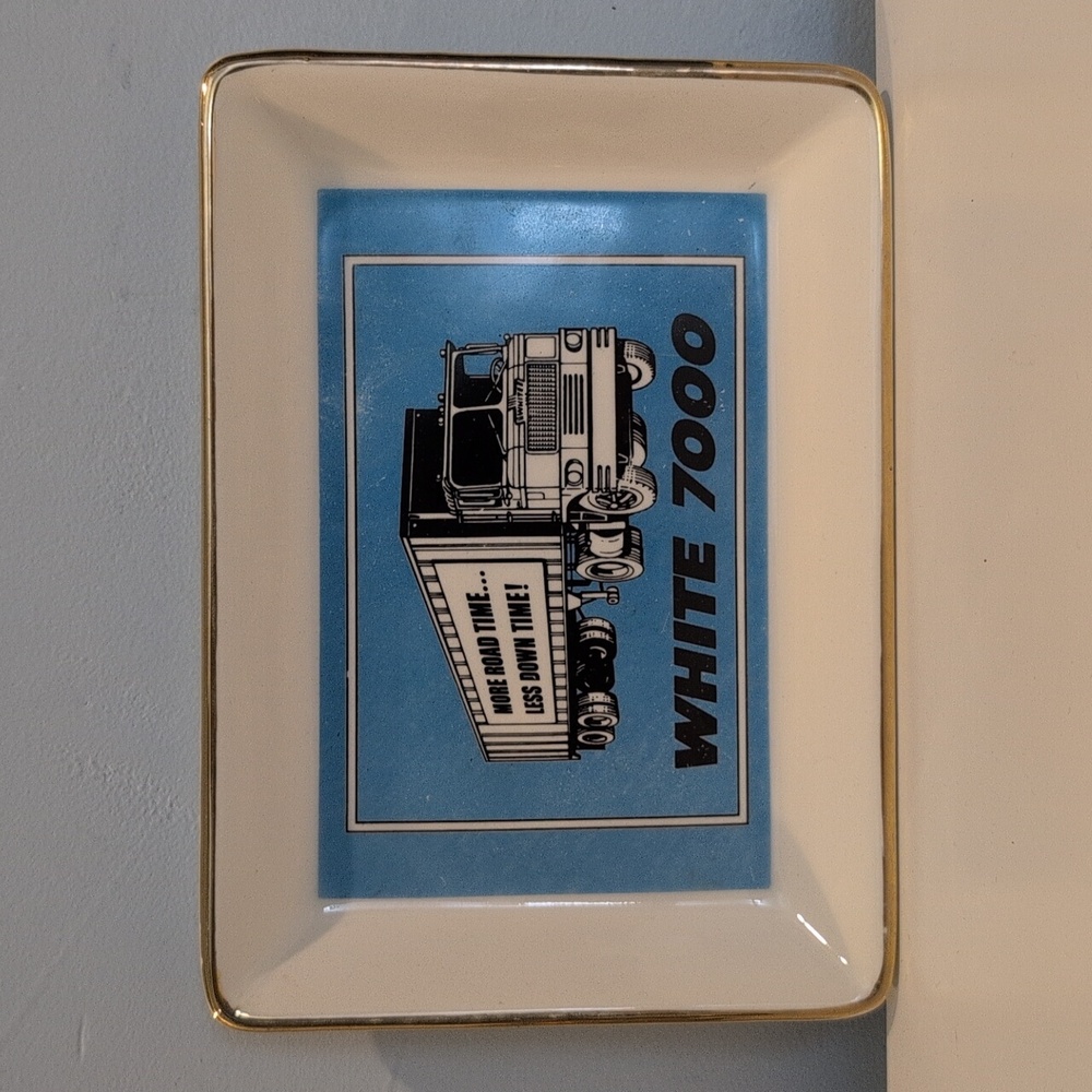 Vintage White Trucking Company WHITE 7000 Promotional Advertising Ceramic Tray